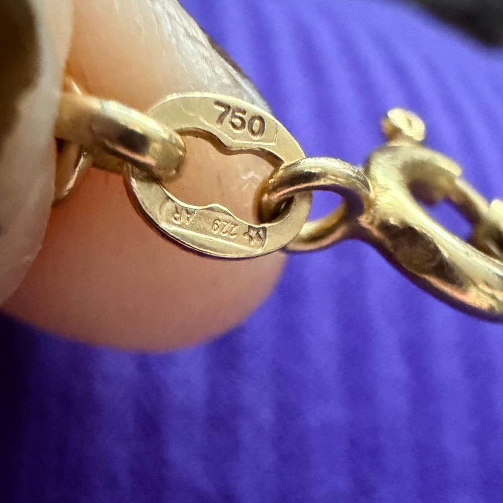 Vintage 18k YG 20” baby mariner link chain - Picture 2 of 3